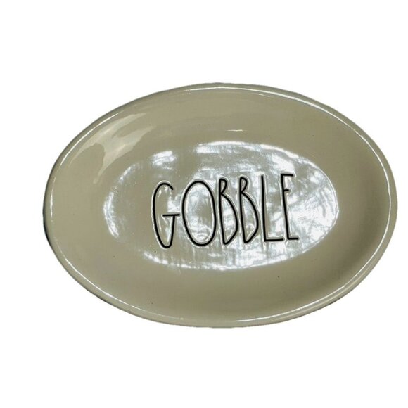 Rae Dunn "Gobble" Oval Plate From Artisan Collection - Picture 1 of 6